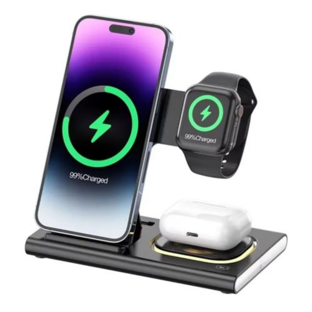 Station de Charge sans fil 30w 4 en 1 pour Airpods, Apple Watch et téléphone thumbnail 1