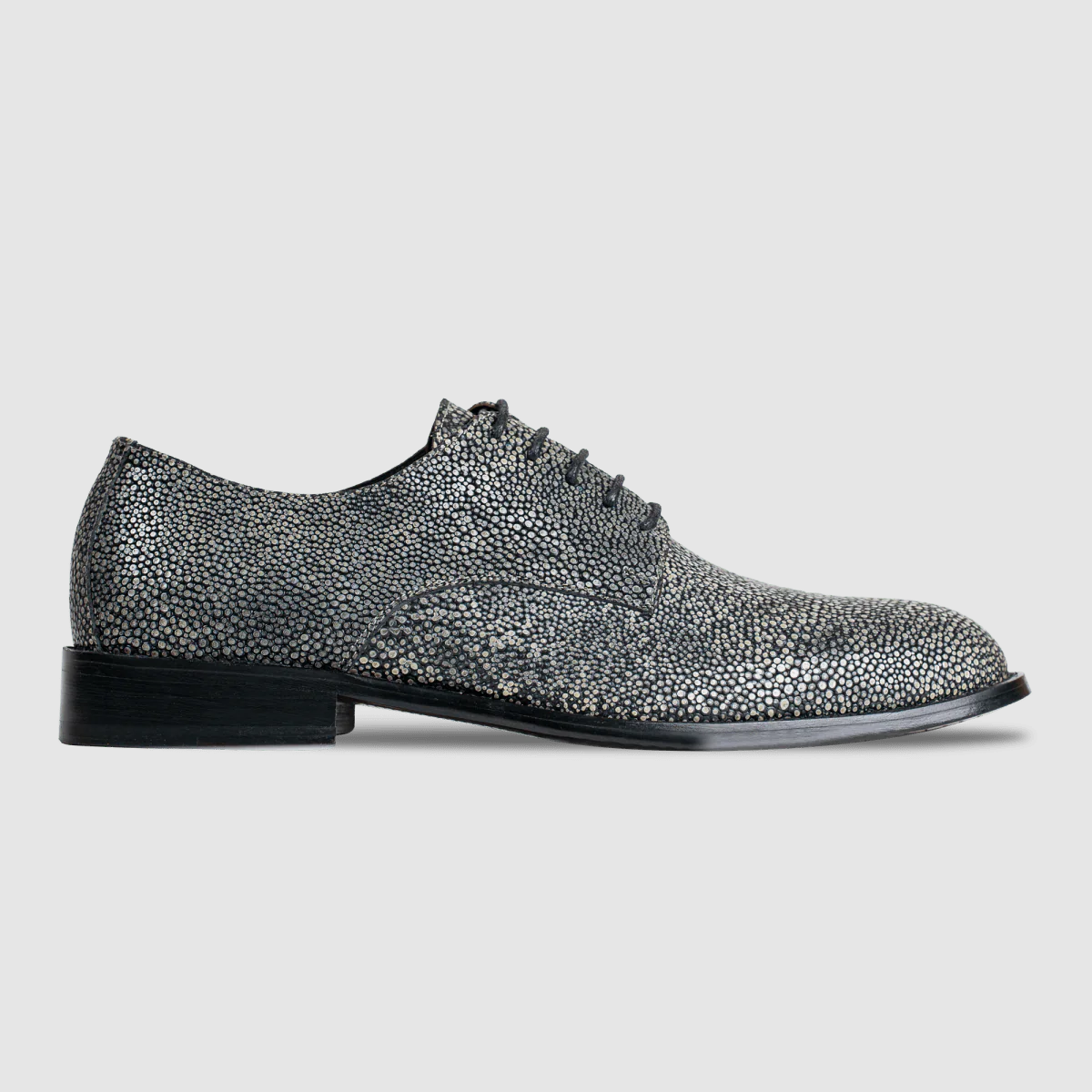 Miler: Derby - Cuir gris métallique