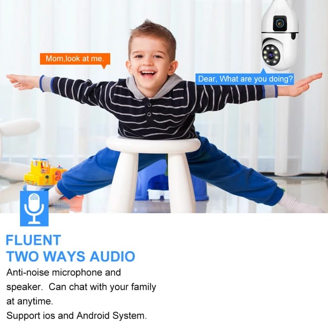 Caméra de vidéo-surveillance intelligente sans fil, Wifi, V380 Pro - 1080P