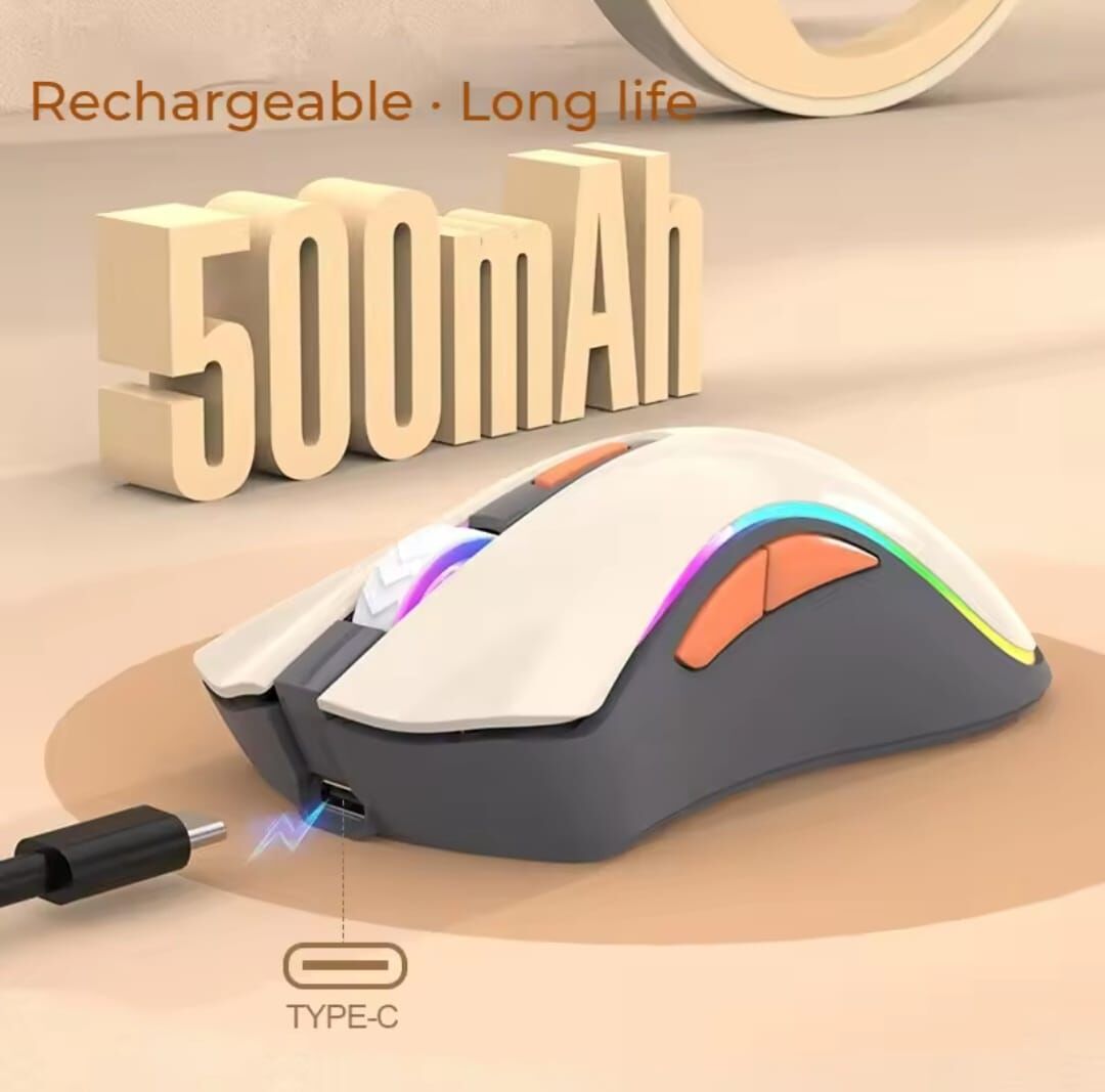 Souris de jeu ergonomique sans fil, 10 millions de touches, 2.4G, RVB, 3200 ug I, 11 modes déclairage RVB, mécanique thumbnail 4