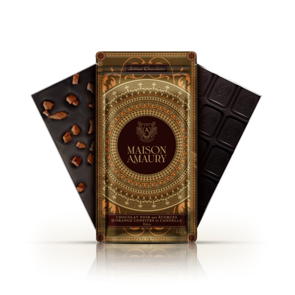 Tablette Chocolat Noir Aux Ecorces D’Orange Confites & Cannelle thumbnail 1