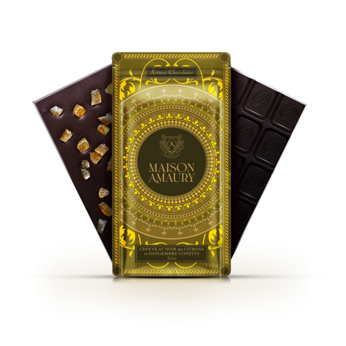 Tablette Chocolat Noir Au Citron Et Gingembre Confits thumbnail 3