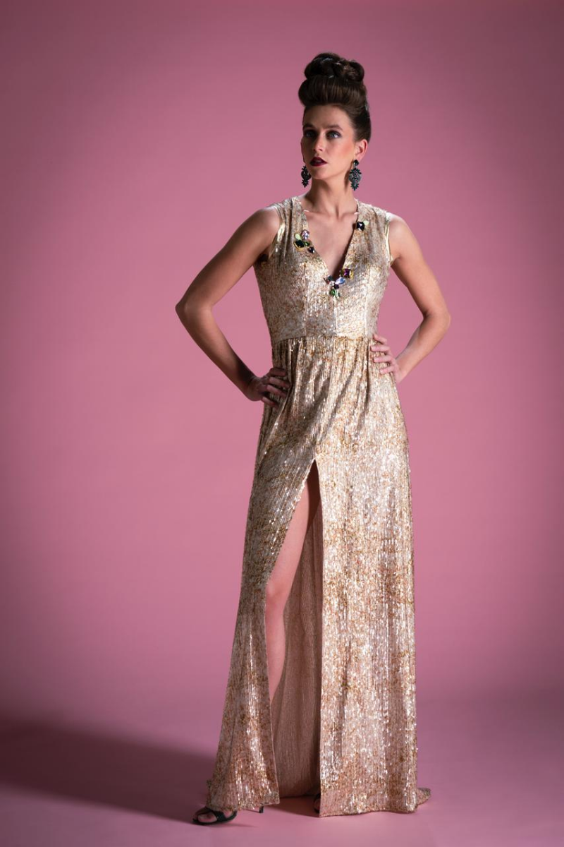 Robe de soirée Couture pailletée 