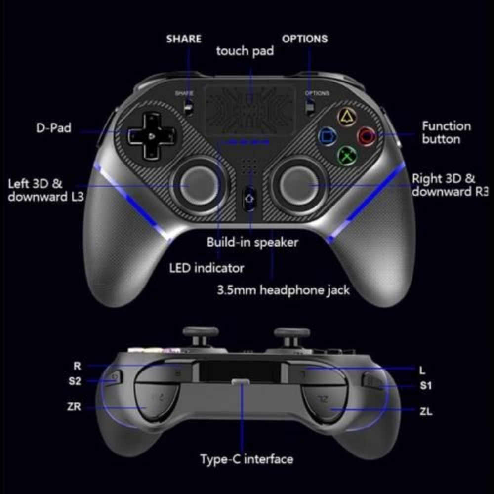 Manette de jeu sans fil Bluetooth contrôleur de jeu pour, PS4, PS3, PC,TvBox thumbnail 3
