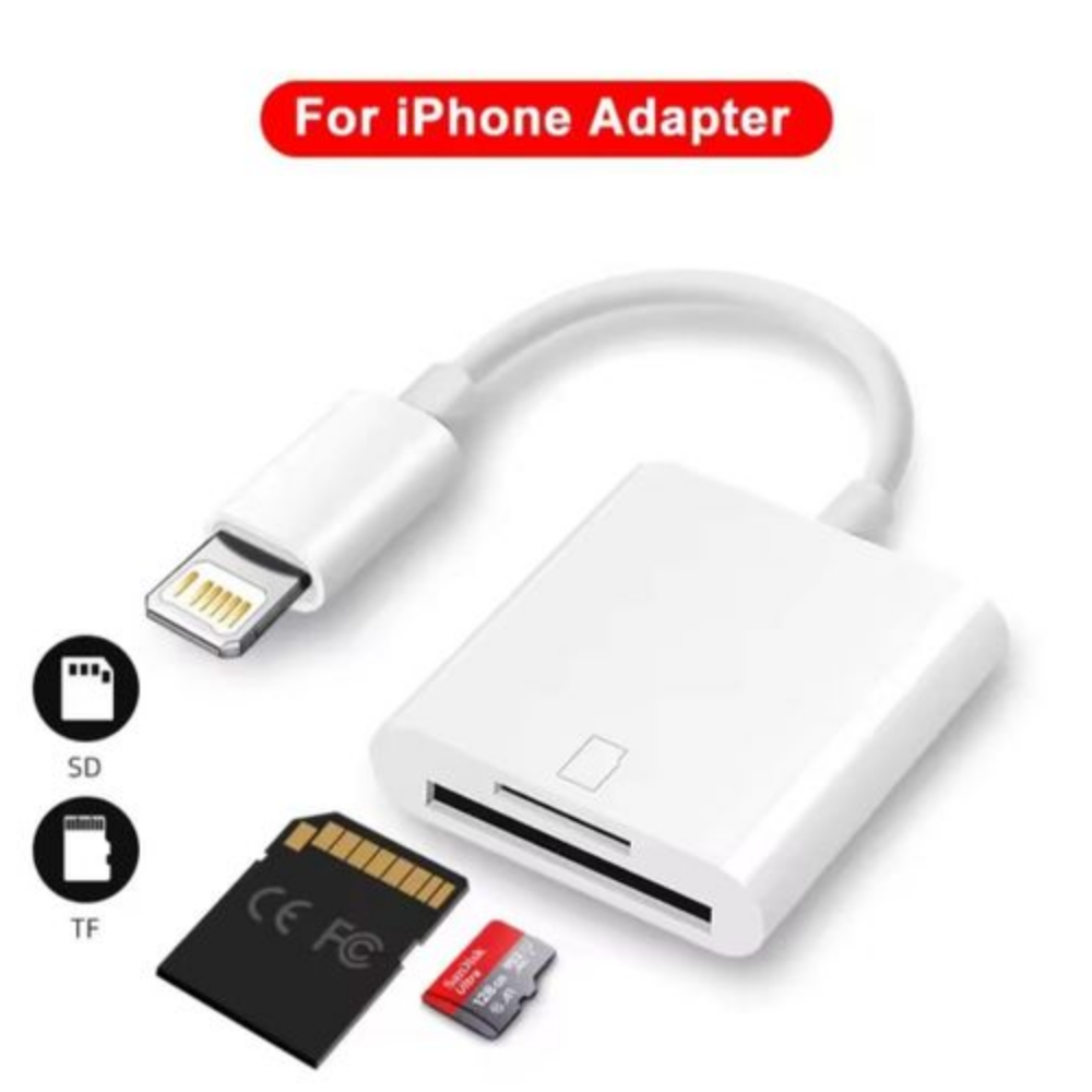 2-en-1 et pluie compatible TF lecteur de carte SD pour Apple thumbnail 1