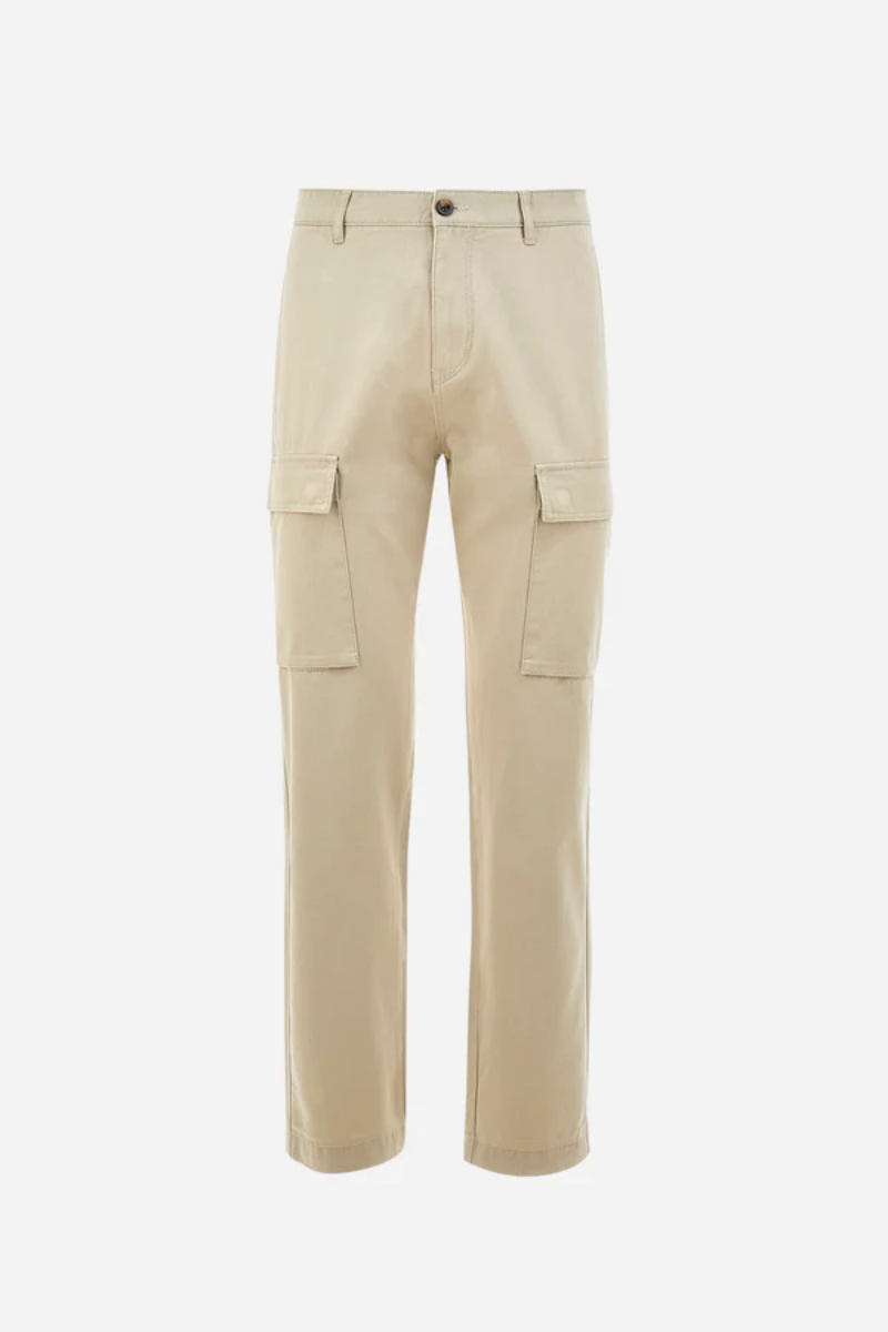 REGULAR FIT COTTON CARGO TROUSERS - ZETTO