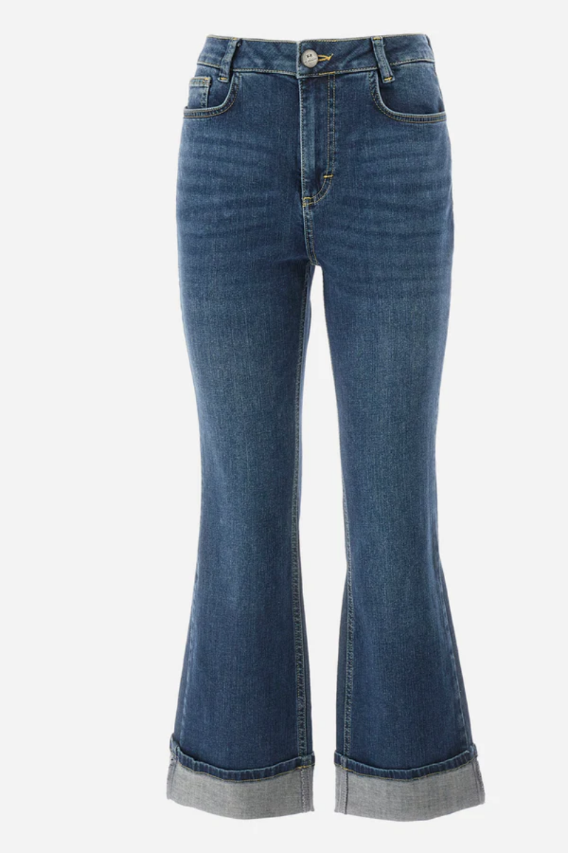 REGULAR FIT FLARED 5-POCKET JEANS in STRETCH COTTON - ZONA