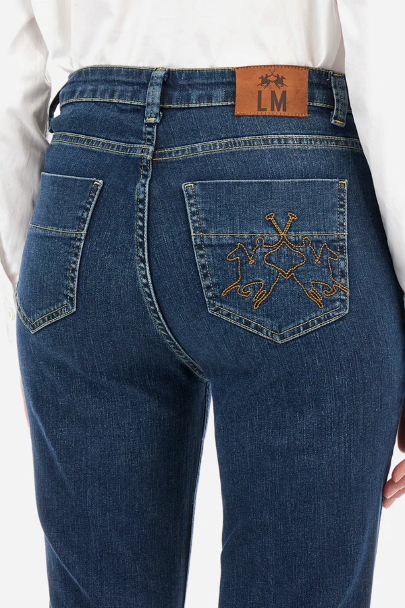 REGULAR FIT FLARED 5-POCKET JEANS in STRETCH COTTON - ZONA thumbnail 3