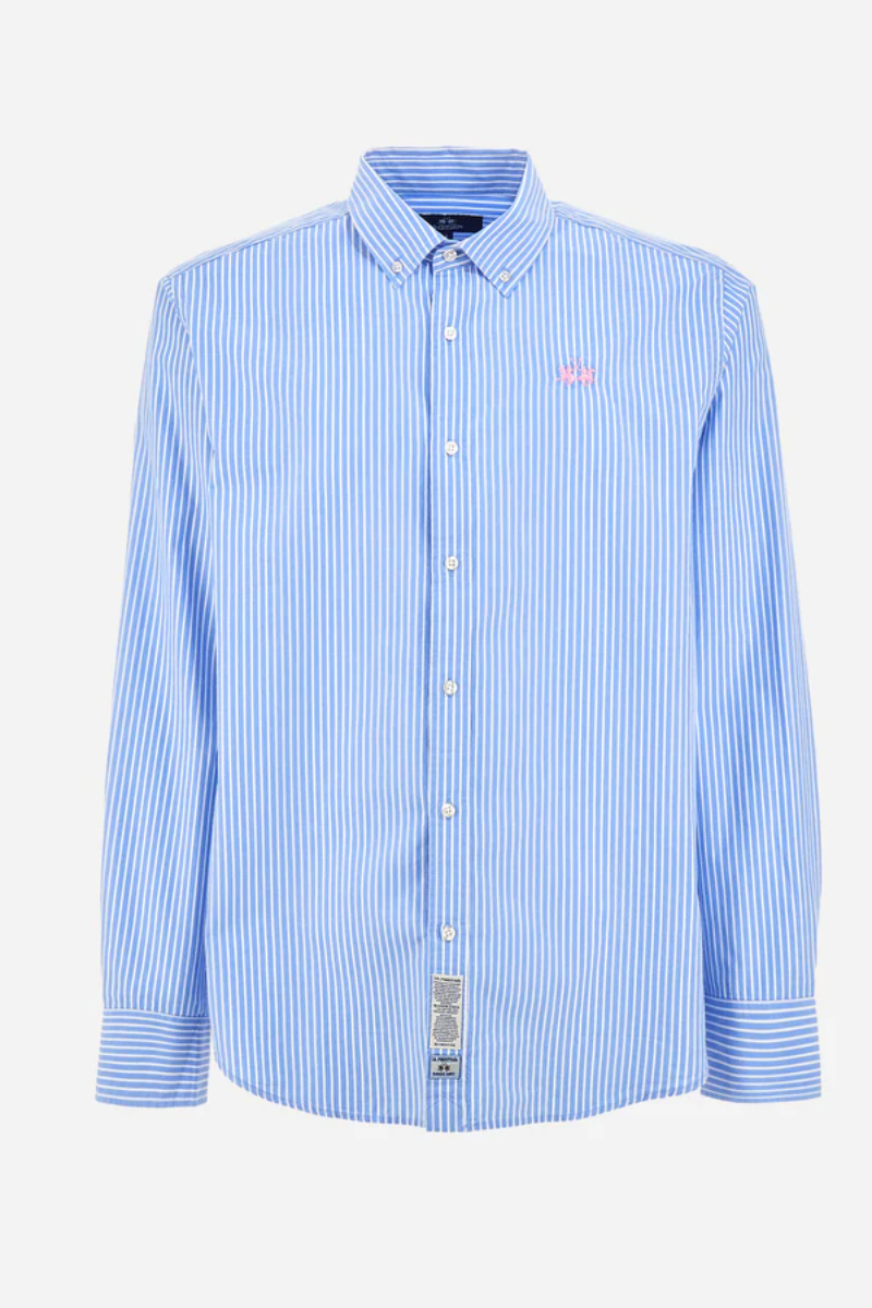 REGULAR FIT STRIPED SHIRT IN COTTON - RODOLFO