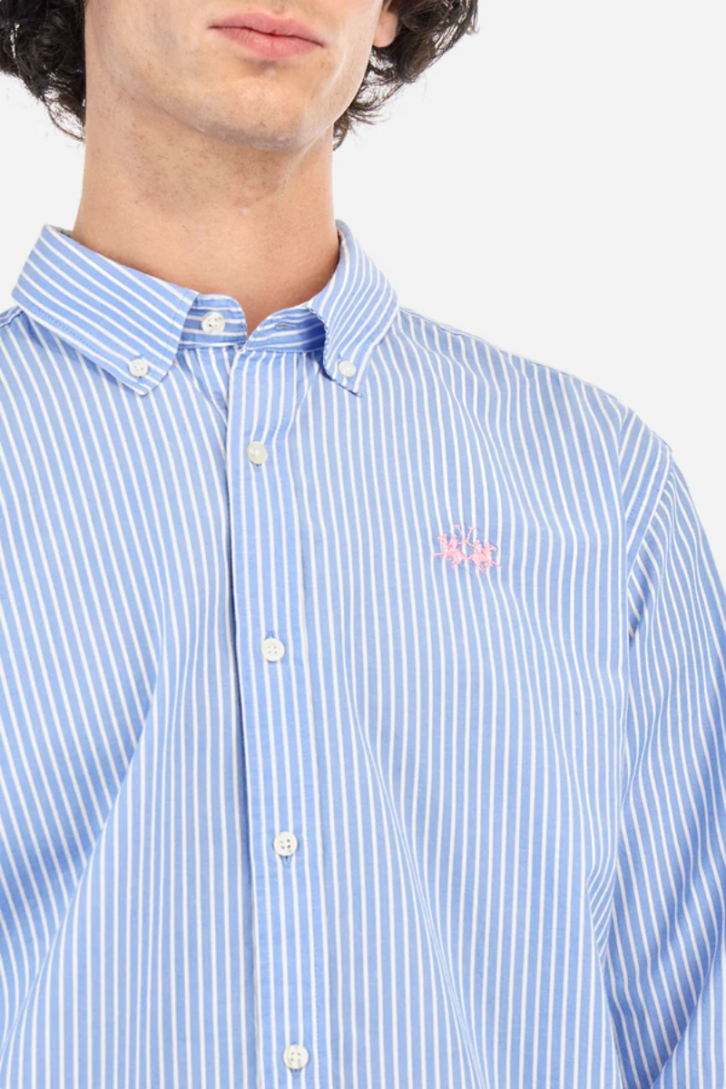 REGULAR FIT STRIPED SHIRT IN COTTON - RODOLFO thumbnail 3