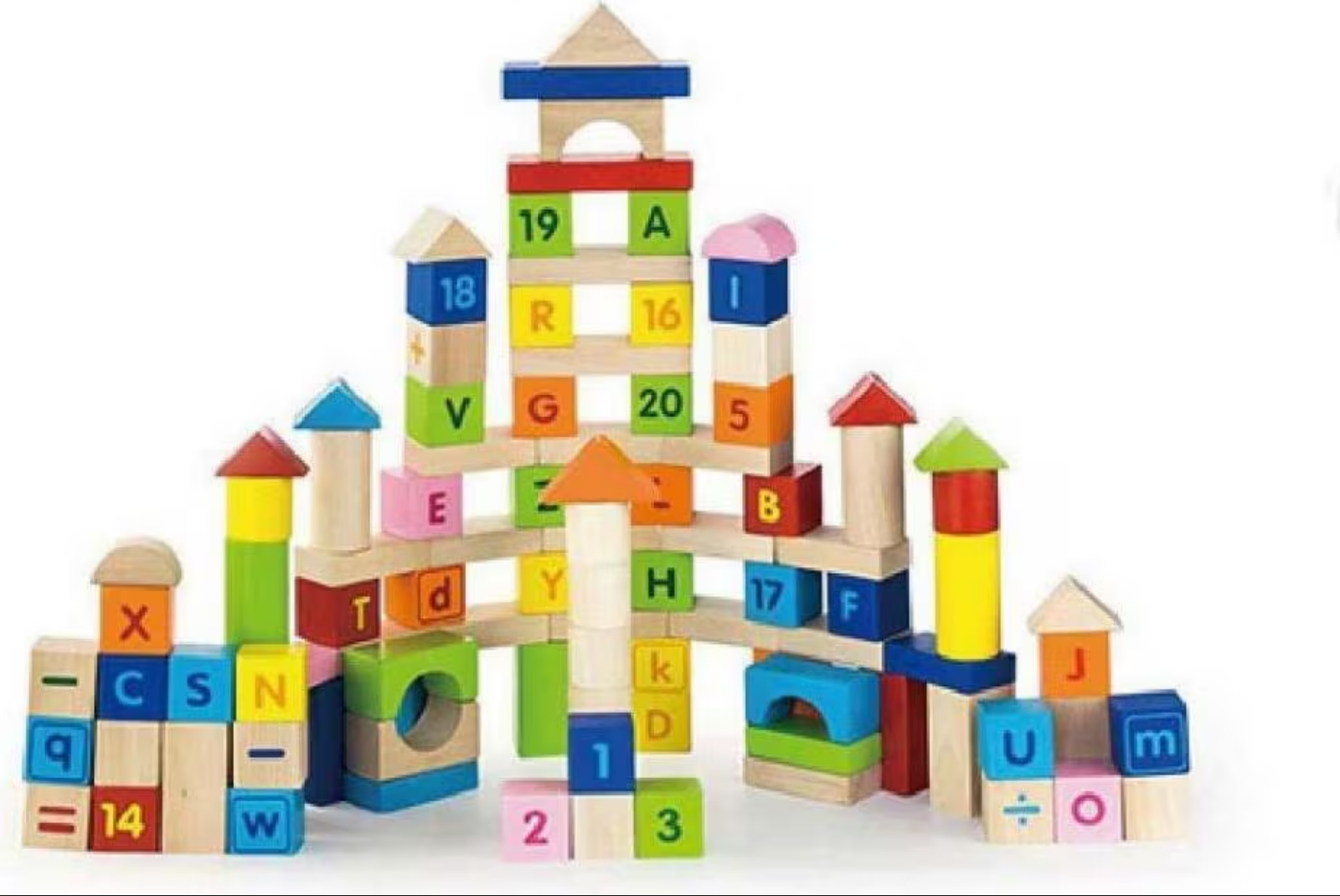Cubes En Bois - Alphabet Et Chiffres