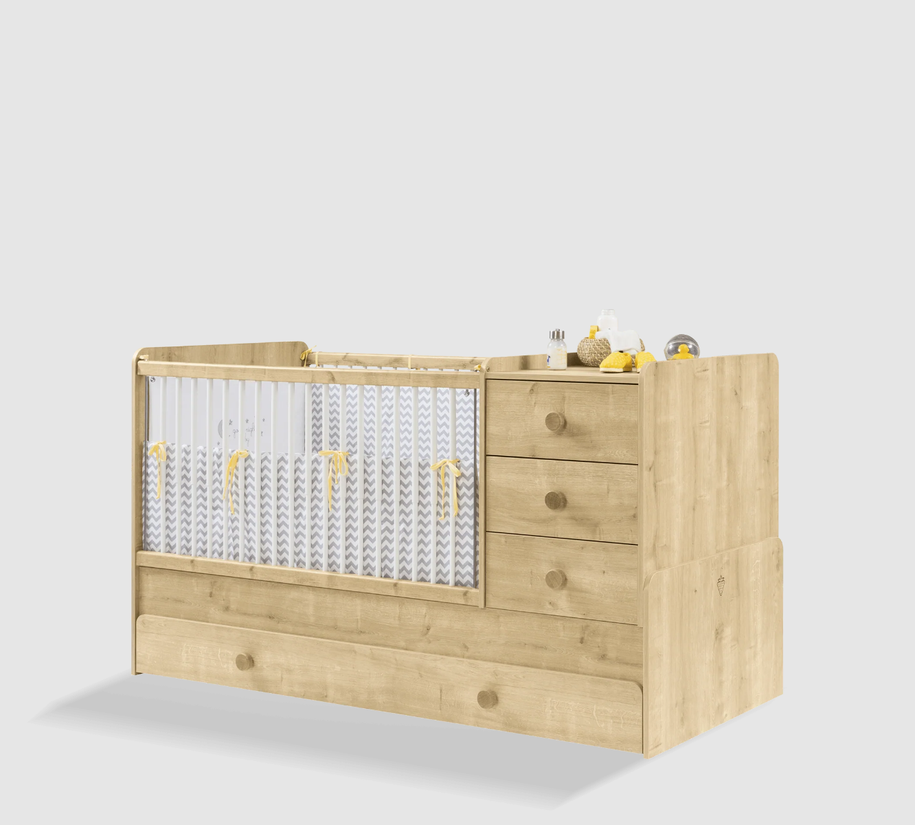 Lit évolutif baby Mocha avec lit tiroir (80x180 cm)