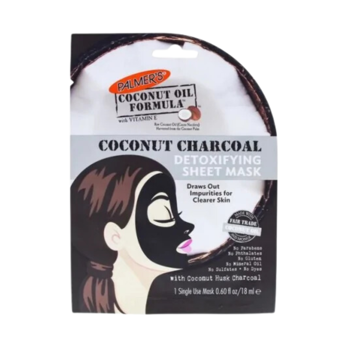 Masque Detox Huile Coco & Charbon 18ml