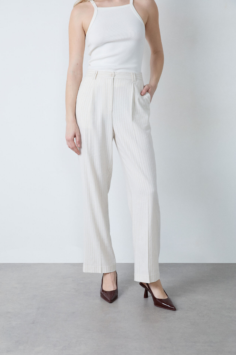Pantalon Large Rayé