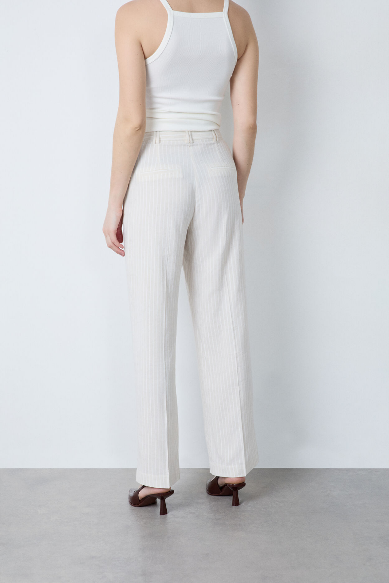 Pantalon Large Rayé