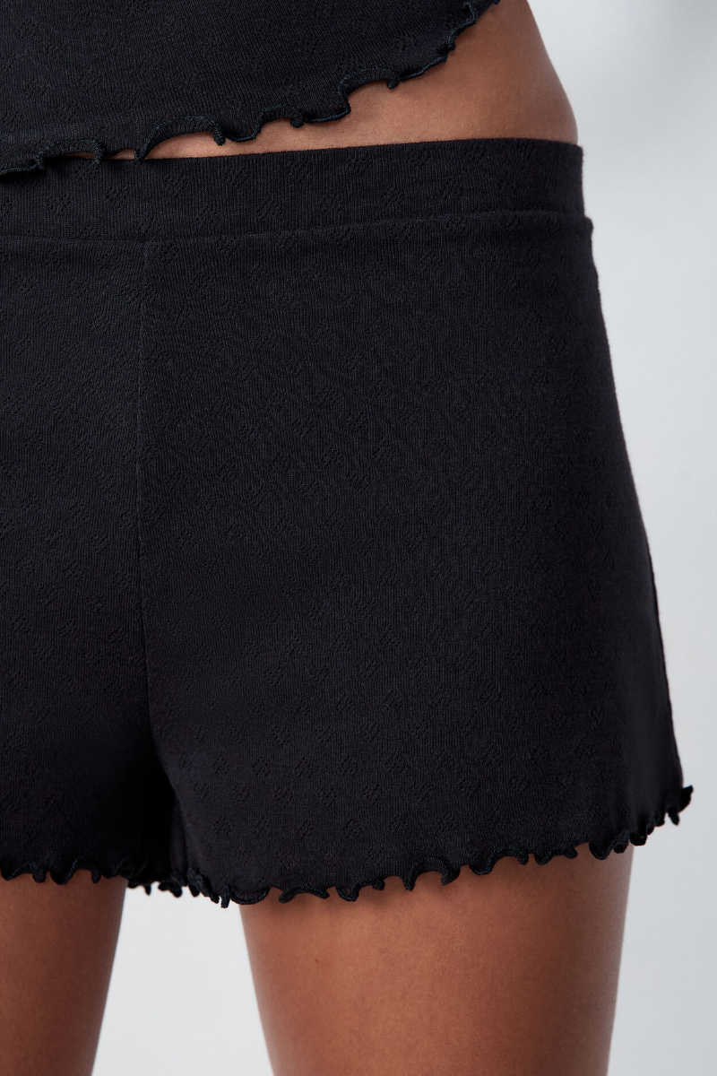 Short De Pyjama En Coton En Pointelle thumbnail 3