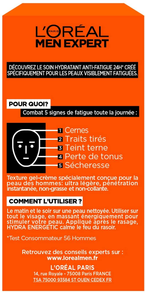 LOréal Men Expert - Hydra Energetic 24h hydratant anti-fatigue - 50ml thumbnail 2