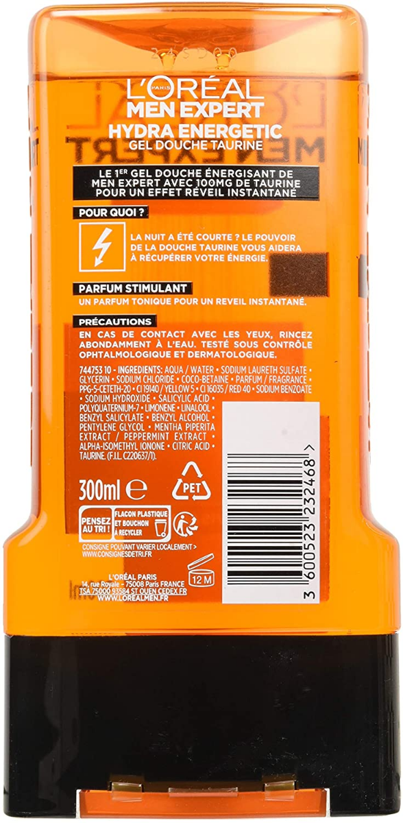  Gel douche homme - Hydra energetic Réveil instantané - 300 ml