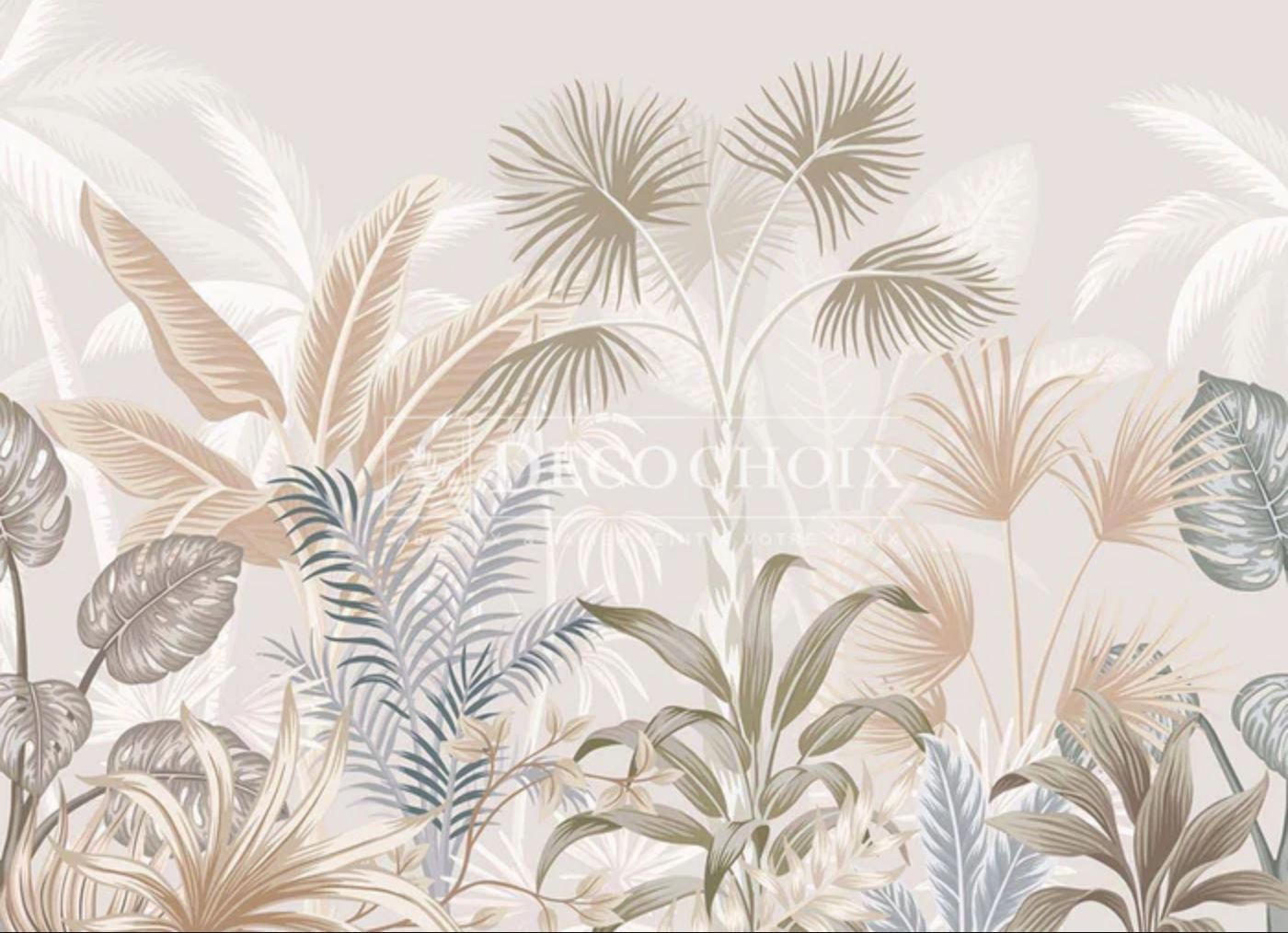 Papier peint tropical rose