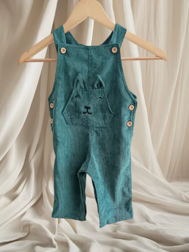 Salopette en velours pour enfant -Vert
