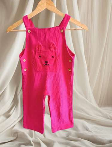 Salopette en velours pour enfant -Rose