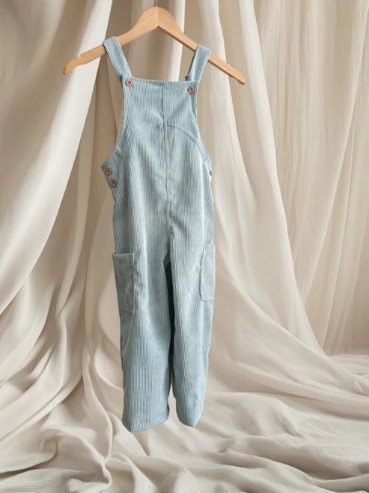Salopette en velours pour enfant -Bleu ciel
