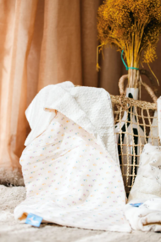 Couverture Fleurie En Gaz De Coton