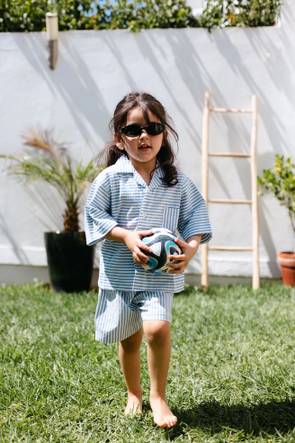 Ensemble Bali 2 Pieces pour enfant unisexe chemisier et short rayé