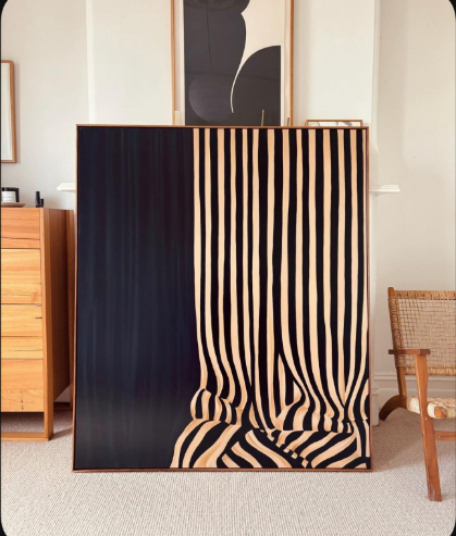 Tableau Couverture À Rayures Noires