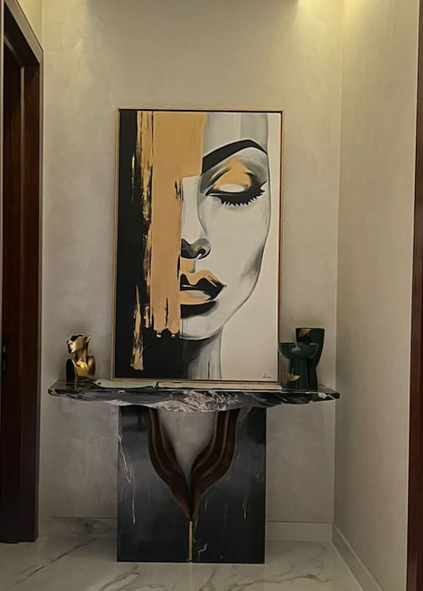Tableau Dame doré