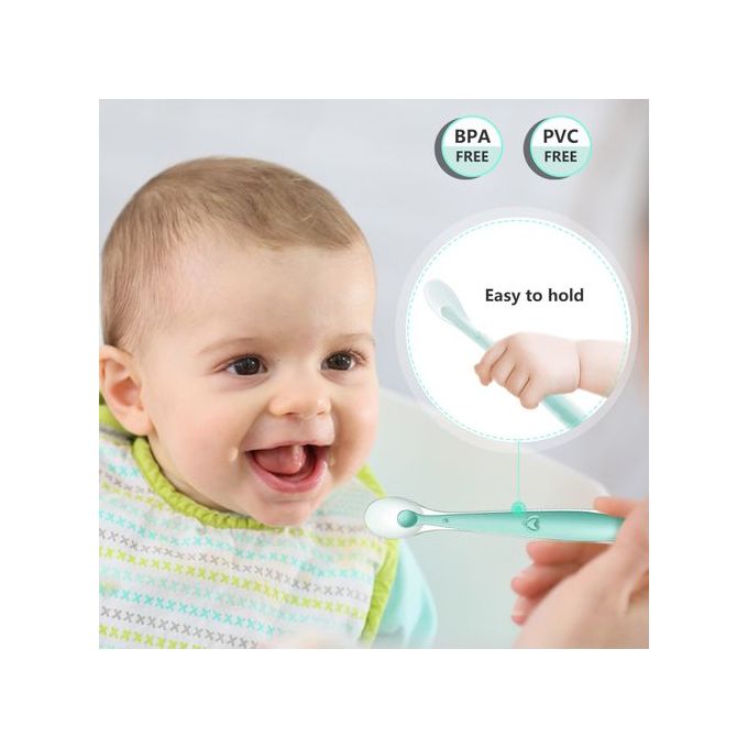 Cuillère en Silicone Souple pour Nourriture Bébé de Qualité Alimentaire thumbnail 3