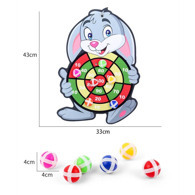 Jeu de Fléchette pour Enfants Jouets Éducatif Interactif, avec 3 Balles Collantes - Thème Lapin thumbnail 3