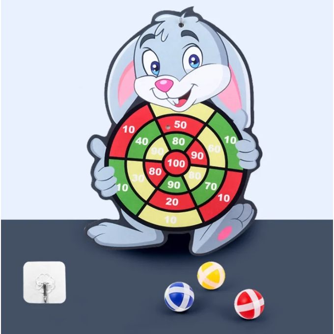 Jeu de Fléchette pour Enfants Jouets Éducatif Interactif, avec 3 Balles Collantes - Thème Lapin thumbnail 4