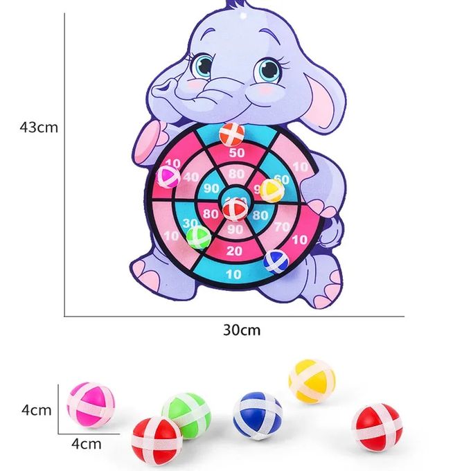 Jeu de Fléchette pour Enfants, Jouets Éducatif Interactif, avec 3 Balles Collantes - Thème Éléphant thumbnail 3
