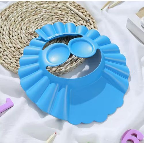 Bonnets de Douche Bébé Réglables Bleu – Chapeau de Shampoing Imperméable avec Protection Oreilles & Yeux