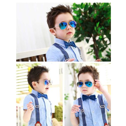 Lunette de Soleil Pilote Classique pour Enfants Mode Monture en Métal thumbnail 3