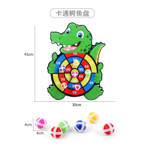Jeu de Fléchette pour Enfants Jouets Éducatif Interactif, avec 3 Balles Collantes - Thème Crocodile