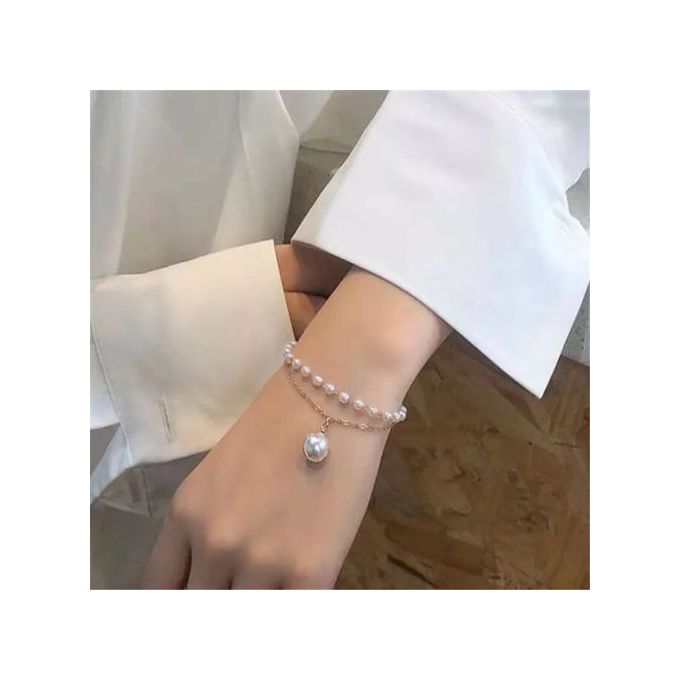 Bracelet Double Chaine En Perles