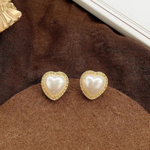 Boucles D'oreilles Cœur en Perle