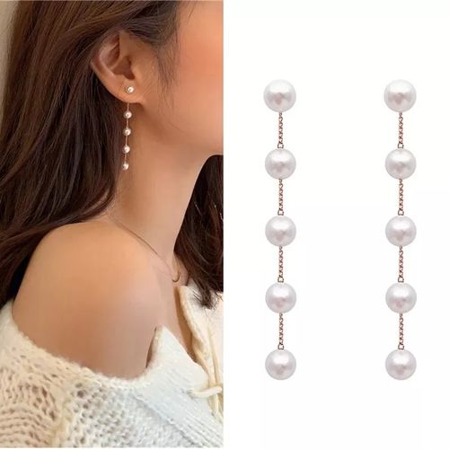 Boucles D'oreilles Longues à Pampilles en Perles thumbnail 3