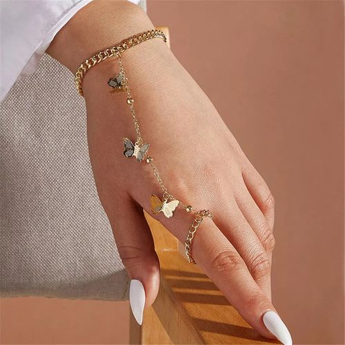 Ensemble bracelet et bague papillon