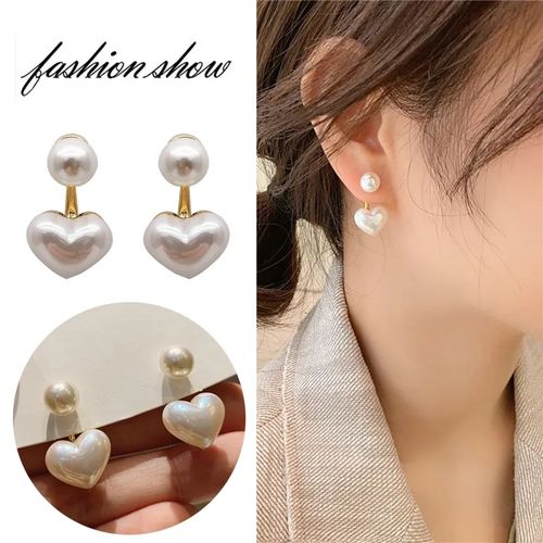 Boucles d’oreilles style coréen avec perle – Élégance moderne et féminine pour femme