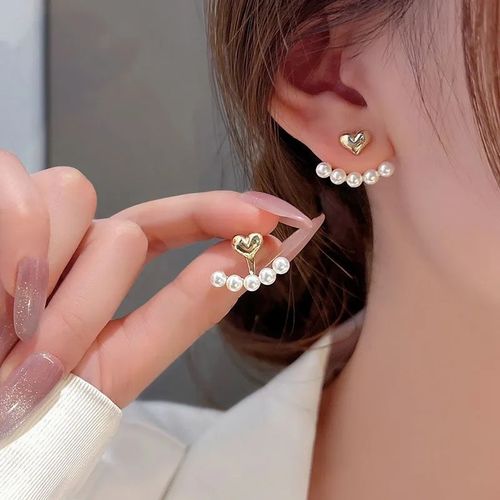 Boucles D'oreilles Cœur en Perle