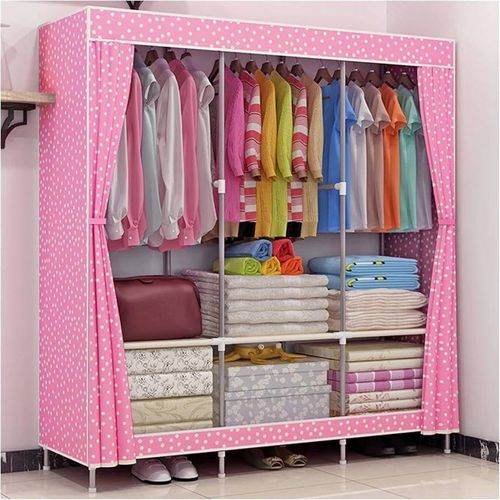 Armoire Chambre Rangement Penderie de Vêtement en Tissu