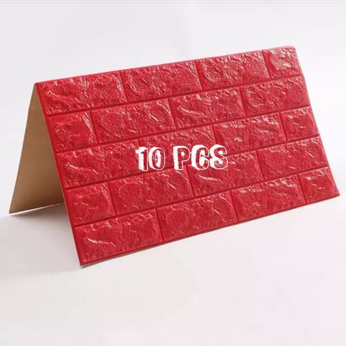 10 Pcs Adhesife Paneaux Mural Anti-humidité Briques 3D