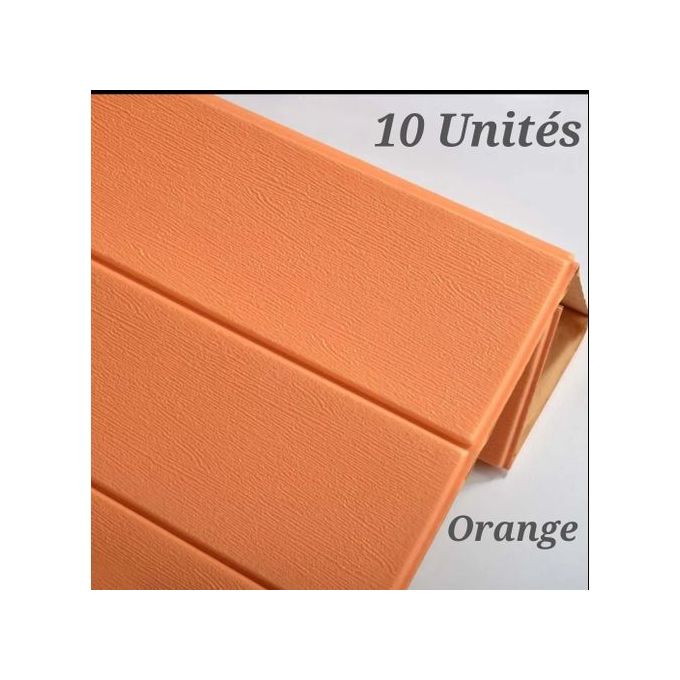 10 Pcs Adhesife Paneaux 3D Bois Anti-humidité size 70*70 Orange