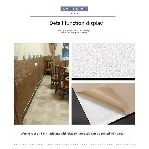 10 Unites Papier Peint Adhesif 3d Reel Autocollant Impermiable et lavable thumbnail 3