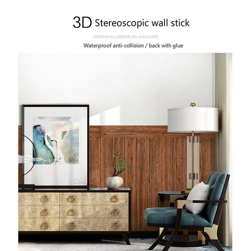10 Unites Papier Peint Adhesif 3d Reel Autocollant Impermiable et lavable thumbnail 4