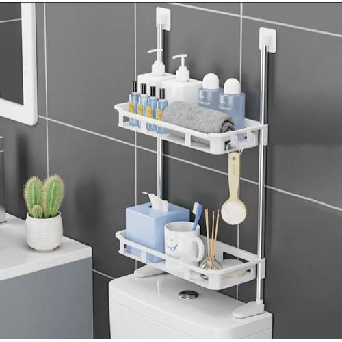 Étagère dangle de salle de bain à 2 niveaux, Coin Douche Support, organisateur