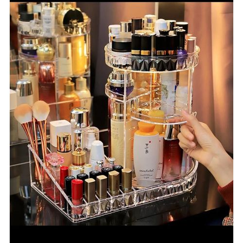 Maquillage Organisateur 360 degrés Rotation Réglable Multi-Fonction Transparent thumbnail 2